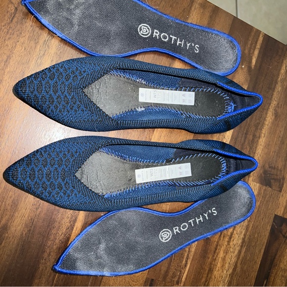 ROTHY'S The Point Flats Teal Python Blue - Picture 4 of 9